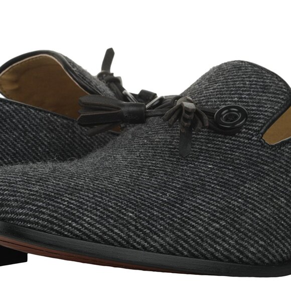 Mens Tuxedo Canvas Textile Noble Loafers and Slip On Shoes Wedding Party Shoes - Picture 2 of 7